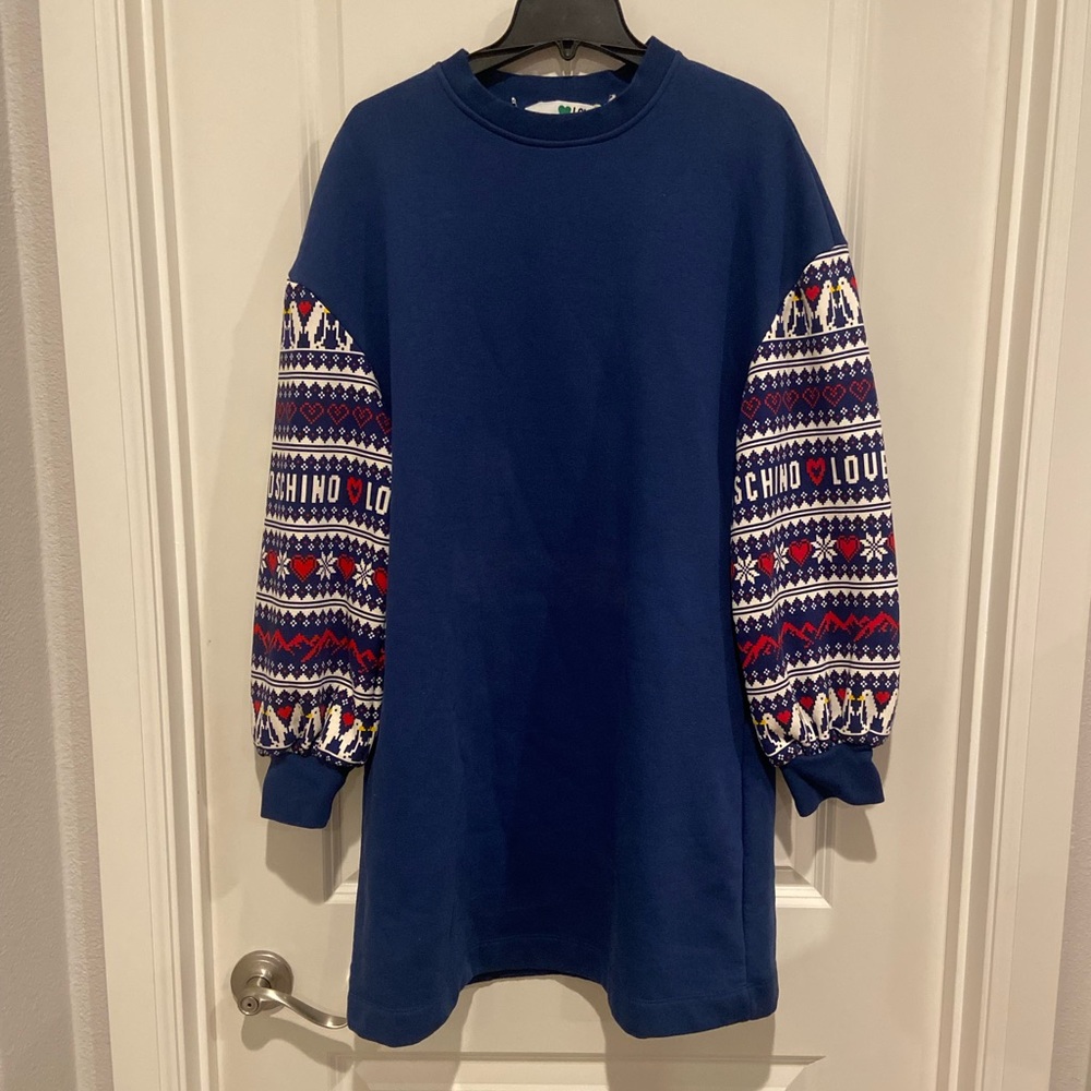 New Moschino logo fair aisle sweater dress - Picture 3 of 11